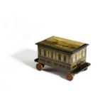 A VICTORIAN SCOTTISH MAUCHLINE WARE REEL BOX C.1890 in the form of a Pullman Parlour Car, the