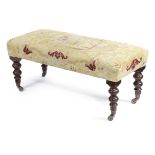 A MAHOGANY STOOL IN REGENCY STYLE BY GEORGE SMITH, LATE 20TH CENTURY the needlework seat above