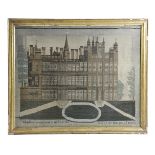 A GEORGE IV SAMPLER OF BURGHLEY HOUSE NEAR STAMFORD BY ANN BAILEY, DATED '1821' worked in colours,