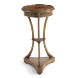 A VICTORIAN MAHOGANY LAMP STAND IN ADAM STYLE, LATE 19TH CENTURY the circular dished top above a