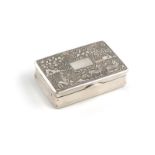 A 19th century Chinese silver snuff box, marked with Chinese characters, rectangular form, the