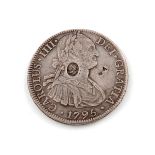 George III (1760-1820): silver dollar, emergency issue, Spanish-American eight reales, 1796,