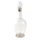 By Liberty and Co, an Edwardian silver and enamel mounted liqueur decanter, Birmingham 1905,