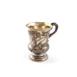 A 19th century Indian Colonial silver mug, by Pittar and Co. Calcutta circa 1832, baluster form,