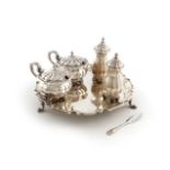 A mixed lot of silver items, various dates and makers, comprising: a waiter by Mappin and Webb,