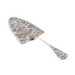 A George III silver serving trowel, by Thomas Nash, London 1770, the blade with pierced and engraved