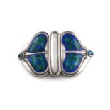 By Liberty and Co., an Art Nouveau silver and enamel belt buckle, Birmingham 1912, shaped double-