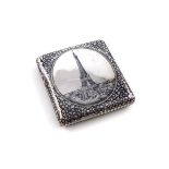 A late-19th century Russian silver and niello work cigarette case, Moscow 1892, unknown assay