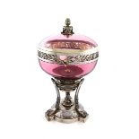 A late 19th century Austro-Hungarian silver-gilt and glass pot-pourri pot and cover, by Schwarz &