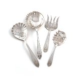 A collection of four silver serving pieces, by A. E. Holder, Sheffield 1993, 1994, 2001, and 2012,