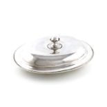 By J.K. Baily, an Arts and Crafts silver entree dish and cover, maker's mark over-striking