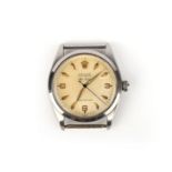 A stainless steel 'Air King' watch, Rolex, 1960s, the circular enamelled dial with a diagonal grid