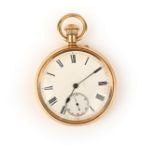 A Victorian gold pocket watch, EW Streeter, circa 1893, the white enamel face with black enamel