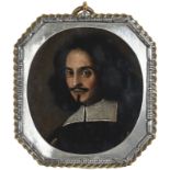 Manner of Franciszek Smiadecki Portrait miniature of a gentleman wearing a black doublet and white