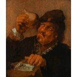 Circle of Joos van Craesbeeck Man with a flask Oil on panel 16.1 x 13.6cm; 6¼ x 5¼in