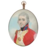 λHenry Jacob Burch (1763-c.1834) Portrait miniature of an officer in uniform Oval, in a gilt metal