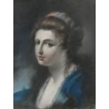 James Munn (d.1818) Portrait of a young lady, bust-length, wearing a blue dress with white collar