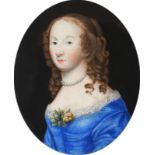 λManner of John Hoskins Portrait miniature of a lady, traditionally identified as Lady Dorchester,