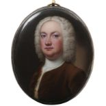 Attributed to Christian Friedrich Zincke (German 1683-1767) Portrait miniature of William Metcalfe