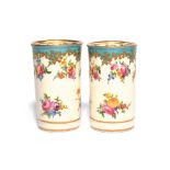 A pair of Nantgarw spill vases c.1818-20, London-decorated probably in the Sims workshop with sprays