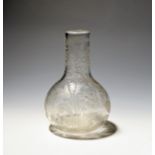 A small glass bottle or carafe of possible Jacobite significance c.1760-70, the rounded body
