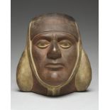 A Moche vessel Peru, circa 200 - 600 AD terracotta, realistically modelled a head wearing a side