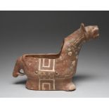 A Tiahuanaco zoomorphic censer Bolivia, circa 750 - 1250 AD terracotta, modelled as a puma with an