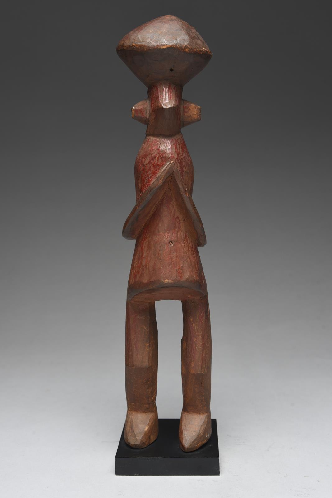 A Yaka standing female figure Nigeria with a lozenge coiffure, wide ears and grooved eyes, with - Image 4 of 5