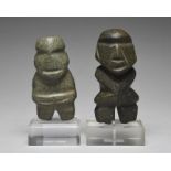 Two Mezcala standing figures Mexico, circa 700 - 200 BC greenstone, 10.2cm and 9.4cm high, on