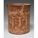 A Maya cylindrical vessel Lake Lojoa Region, Santa Barbara, Honduras, circa 250 - 900 AD pottery