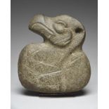A Maya hacha Mexico, circa 400 - 800 AD stone, carved a bird head and a blade front with a drilled