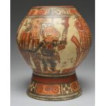 A Guanacaste footed vessel Nicoya, Costa Rica, circa 1000 - 1550 AD pottery, globular with a