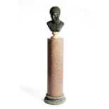 AN ITALIAN BRONZE GRAND TOUR BUST OF A MAN AFTER THE ANTIQUE, POSSIBLY CHIURAZZI FOUNDRY, 19TH