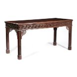 A GEORGE III MAHOGANY CENTRE TABLE IN CHINESE CHIPPENDALE STYLE LATE 18TH CENTURY AND LATER of