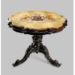 λ A FINE MALTESE PIETRA DURA AND SPECIMEN MARBLE ARMORIAL TABLE TOP BY JOSEPH DARMANIN, C.1825-36,