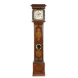 A WALNUT AND OLIVEWOOD OYSTER VENEERED AND PARQUETRY LONGCASE CLOCK PROBABLY BY SAMUEL WATSON,