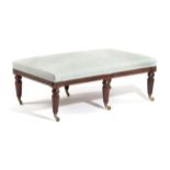 A LARGE OAK STOOL MODERN the later upholstered seat above a frieze with reeded panels,