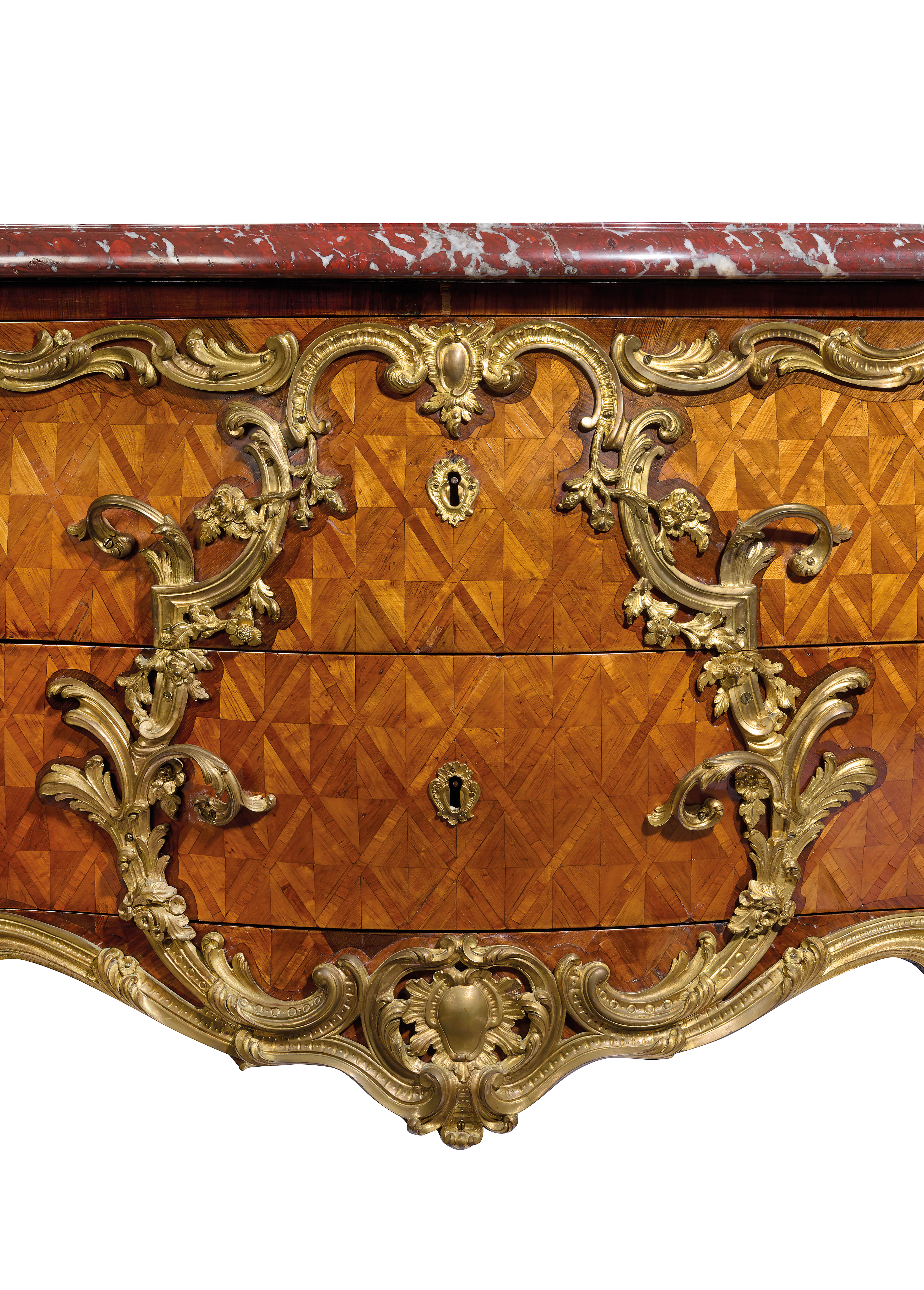 A FINE FRENCH LOUIS XV KINGWOOD AND ORMOLU MOUNTED SERPENTINE BOMBE COMMODE ATTRIBUTED TO GILLES - Image 2 of 36