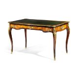 A KINGWOOD AND ORMOLU MOUNTED BUREAU PLAT IN LOUS XV STYLE, C.1870 of serpentine outline, with