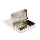 A DUTCH SILVER TOBACCO BOX POSSIBLY BY J. CREMER, 1831 of rectangular form, with engraved and reeded