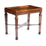 A GEORGE III MAHOGANY SILVER TABLE IN CHINESE CHIPPENDALE STYLE, C.1770 the rectangular galleried