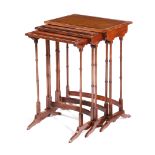 A NEST OF THREE MAHOGANY OCCASIONAL TABLES IN REGENCY STYLE, 19TH CENTURY each with a rectangular