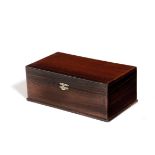 A COROMANDEL JEWELLERY BOX 20TH CENTURY with a silk and velvet lined interior 8.7cm high, 23.3cm