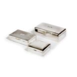 A COLLECTION OF THREE SILVER CIGARETTE BOXES comprising: a late Victorian example by Charles and