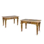 λ AN IMPORTANT NEAR PAIR OF FRENCH ROSEWOOD AND ORMOLU MOUNTED TABLES DE MILIEU IN LOUIS XVI