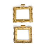 TWO GILT COMPOSITION PICTURE FRAMES 19TH CENTURY the frames decorated with leaves, scrolls and