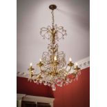 A GILT BRONZE, GLASS AND ROCK CRYSTAL CHANDELIER BY FARADAY & SONS, LATE 19TH / EARLY 20TH CENTURY