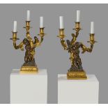 'THE BARON LIONEL DE ROTHSCHILD CANDELABRA' A PAIR OF FRENCH LOUIS XVI ORMOLU AND PATINATED BRONZE