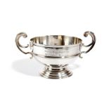 AN EDWARDIAN PRESENTATION SILVER TROPHY BOWL BY WILLIAM MAMMATT & SON, SHEFFIELD, 1903 of circular