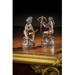 'THE BARON LIONEL DE ROTHSCHILD GERMAN SILVER SOLDIERS' A VERY RARE PAIR OF GERMAN SILVER-GILT